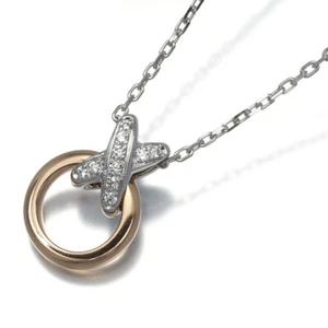 Auth CHAUMET Necklace Liens Diamond 18K 750 White Rose Gold - Picture 1 of 4