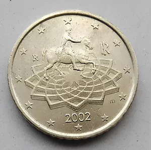 50 euro cent coin Italy 2002, rare collection coin - Picture 1 of 2