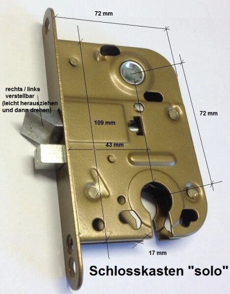 Door lock garden shed Tene Palmako mortise lock + variants aluminium handle set - Image 1 of 1