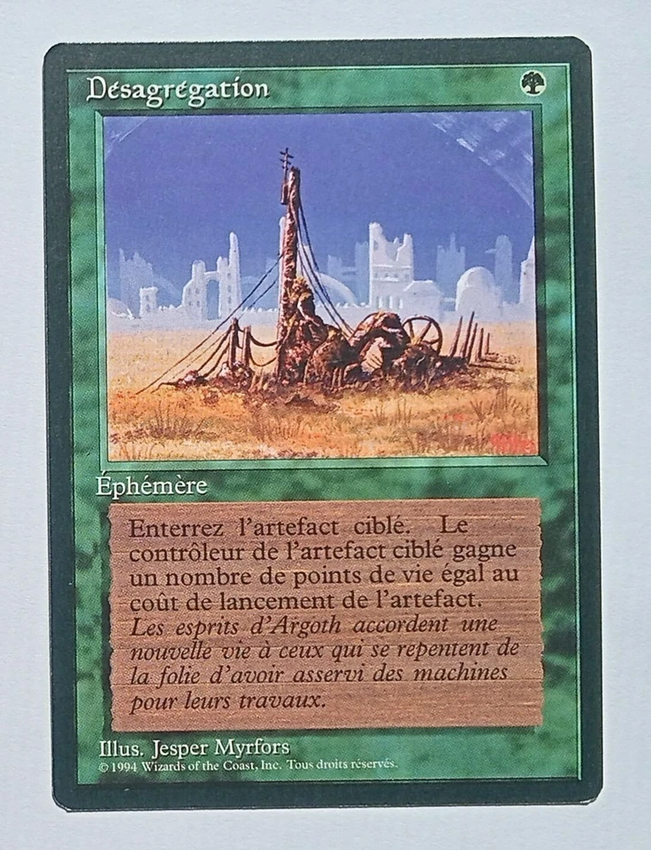 Magic MTG - Crumble (French) - 3rd Revised Edition Limited FBB - NM - Image 1 of 1