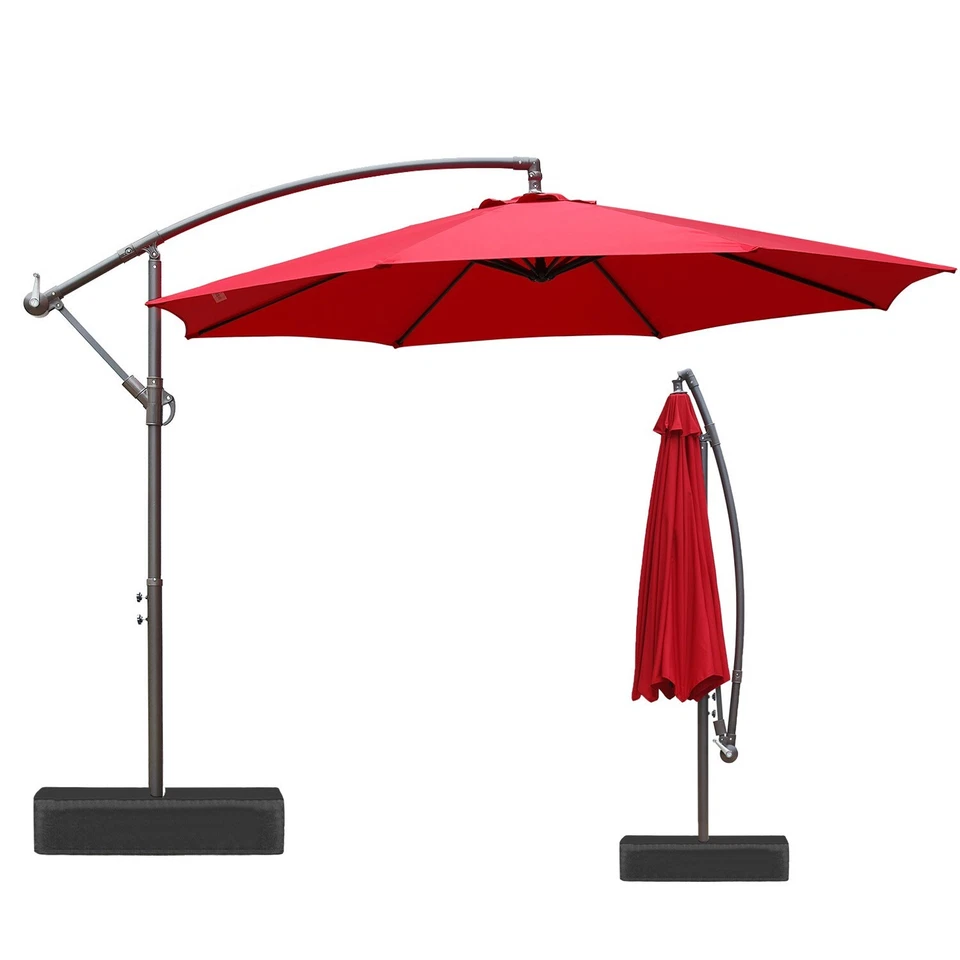 Aoodor  10ft Offset Patio Umbrella Cantilever Hanging Market Umbrella with Base - Image 1 of 4