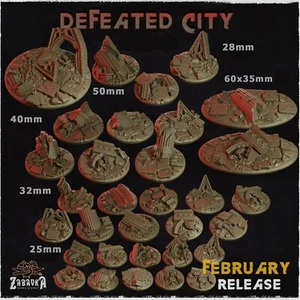 Warhammer 40K/AOS Resina Base Toppers Wargaming Ciudad Derrotada - Imagen 1 de 2