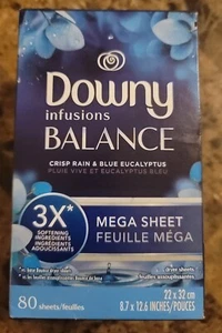 Downy Infusions Balance knackiger Regen blau Eukalyptus Weichspüler Blätter - 80er Pack - Bild 1 von 3