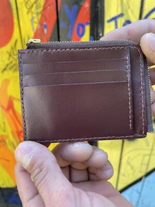 Handgefertigte Leder Damen Geldbörse, schmale Damen Geldbörse, rote Leder Damen Geldbörse. - Bild 1 von 13