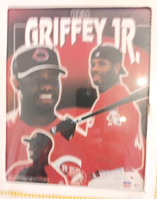 KEN GRIFFEY, Jr 16" x 20" STARLINE POSTER, GLASS ENCLOSURE CINCINNATI  REDS HOF - Image 1 of 3