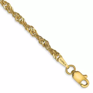 14K 10 inch 2.75mm Lightweight Singapore Anklet Bracelet - Picture 1 of 3