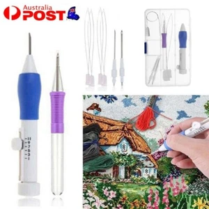 DIY Punch Needle Magic Embroidery Pen Set Stitching Thread Tool Sewing Craft Kit - Picture 1 of 12