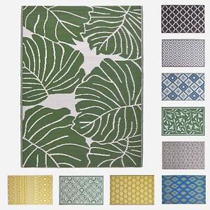 Indoor/Outdoor Waterproof Plastic Large Rug Garden Patio Leaf Geometric Pattern