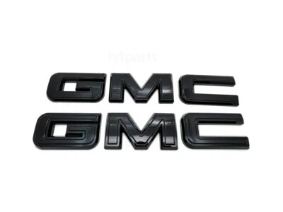 NEW 2019-25 GMC Sierra 1500 2500HD 3500HD Front Rear Gloss Black OVERLAY Emblem - Image 1 of 3