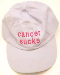 Cancer Sucks Blue & Pink Baseball Hat Cap One Size Fits All Strap Back WS382 - Picture 1 of 4