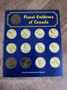 SHELL COAT OF ARMS FLORAL EMBLEMS OF CANADA COLLECTOR 3 COINS - Picture 1 of 7