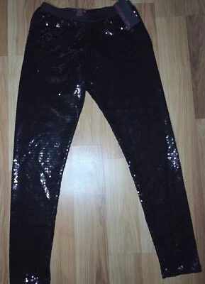 Material Girl Black Sequin Leggings Size M - Image 1 of 4