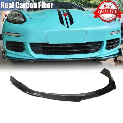 For Porsche Panamera 970 2014-16 Real Carbon Fiber Front Bumper Lip Chin Spoiler - Image 1 of 4