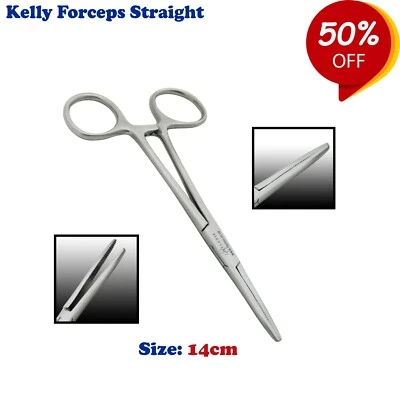 TK PLUS ARTERY CLAMP LOCKING FORCEPS SURGICAL HAEMOSTATIC FORCEPS KELLY STRAIGHT CM.14