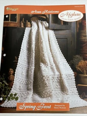 Spring Frost Aran Afghan Crochet Pattern Card Needlecraft Shop - Image 1 of 4