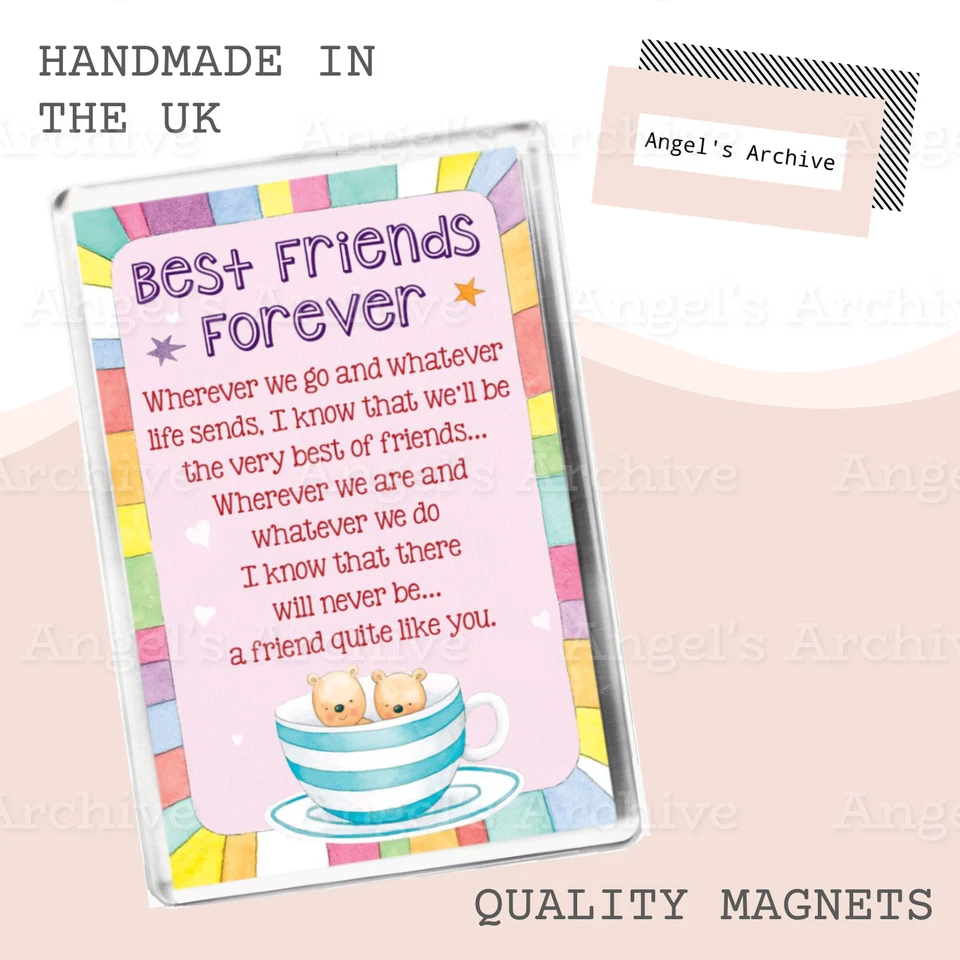BEST FRIENDS FOREVER ✳ FRIENDSHIP POEM ✳ LARGE FRIDGE MAGNET ✳ BIRTHDAY GIFT
