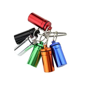 2 Pack Pill Box Case Keychain for Outdoor Camping Travelling - Picture 1 of 6