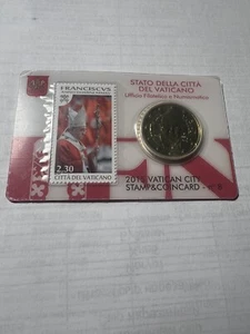 2015 Italy VATICAN Official Issue 50 Cent Euro COINCARD STAMP UNC N. 8 / UFN - Picture 1 of 2