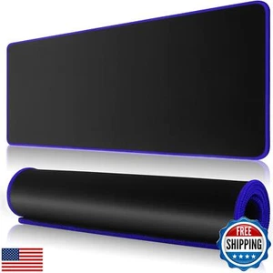 11,8 x 31,5 Zoll großes Gaming Mauspad Matte mit blauer Schnur genähter Rand N - Bild 1 von 5