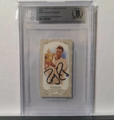 Roger Federer 2012 Topps Allen & Ginter MINI GOLD Autograph Signed BAS BECKETT - Image 1 of 2