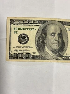 AB0630 9997 Star Note 1996 $100 Dollar Bill - Picture 1 of 4