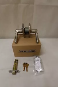 Schlage Birmingham Keyed Entry Door Lever F51 BIR 619 CAM Satin Nickel - Picture 1 of 15