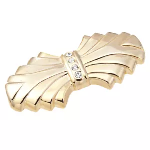 Art Deco Style Gold Tone Rhinestone Brooch Pin - Picture 1 of 2