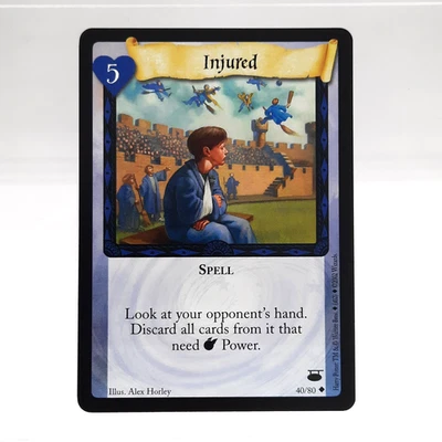 Harry Potter Trading Card Game Diagon Alley Injured Spell TCG 40/80 VTG 2001 - Image 1 of 2