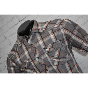 Camisa Western Hebilla BKE Perla Para Hombre Talla Grande Ajuste Estándar Metal Botones Gris - Imagen 1 de 7