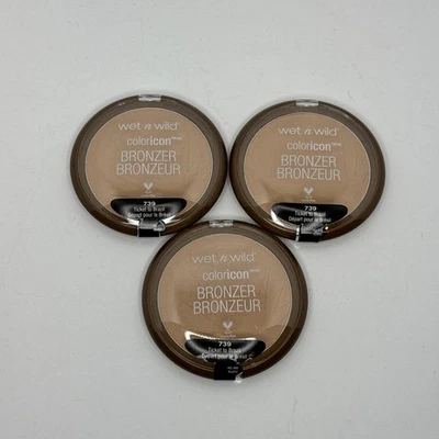 LOT of 3 Wet N Wild Coloricon Bronzer #739 Ticket to Brazil .46oz 13g HTF - Image 1 of 4