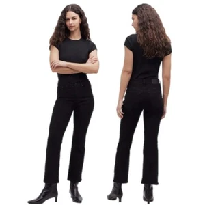 Madewell Neu mit Etikett Petite Kick Out kurze Jeans schwarz Rinse Wash Größe 26P NM812 - Bild 1 von 12
