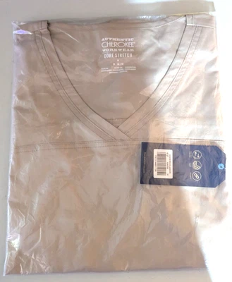 Cherokee Workwear core stretch M unisex khaki top NWT - Image 1 of 4