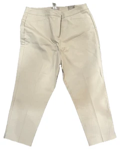 Chicos Damen Cropped Khaki Hose "fabelhaft schlankmachend" Fly Front Größe 2-Neu mit Etikett - Bild 1 von 8