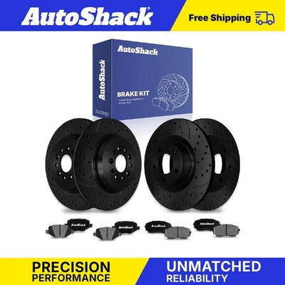 Front Rear Drilled Slotted Brake Rotors Ceramic Pads for Ford Edge 3.5L V6 Foto 1 de 4