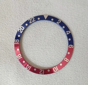 Inserto de bisel de metal rojo azul de 37,5 mm para Rolex Sub 16610 16800 Seiko Mod Pepsi - Imagen 1 de 9