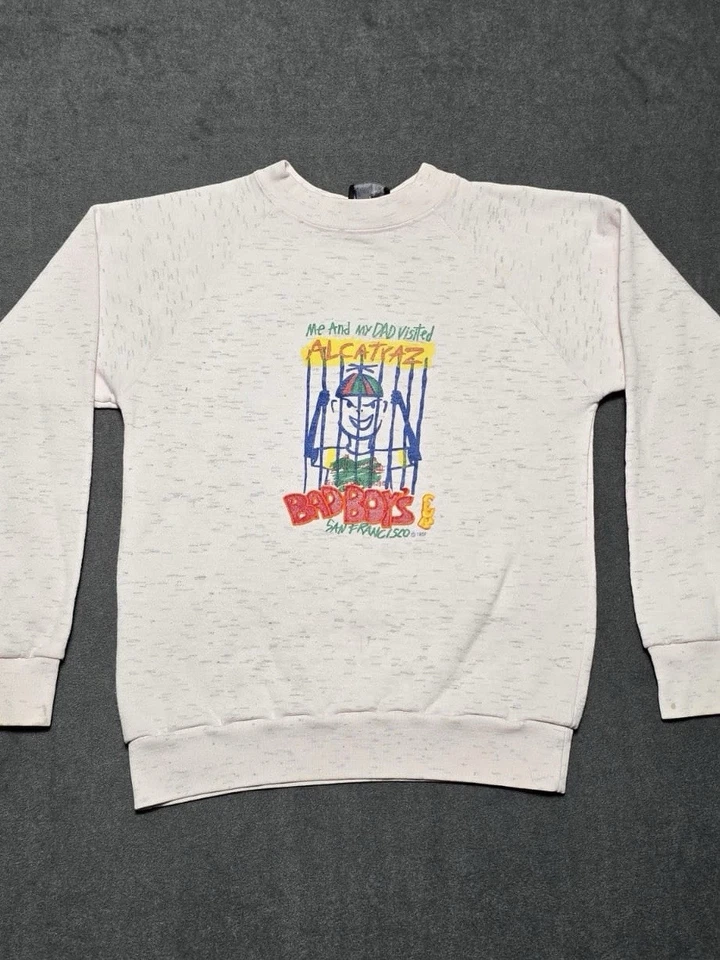 Vtg 90s Bad Boy Club Kids Gray Sweater Size Large Made In USA Made Rare - Image 1 of 4