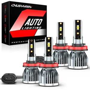 Fit Kawasaki ZX14r 2006-2015 4x H9 H11 LED Headlight Bulbs 6000K Super White - Bild 1 von 11
