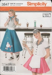 Simplicity 3847 Damen Pudel Rock 50er Jahre Fett Kostüm Muster Größe 14-22 ungeschnitten - Bild 1 von 4