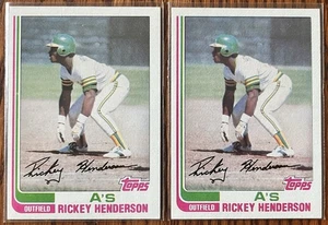 (2) Rickey Henderson 1982 Topps Baseball Card #610 Oakland Athletics - Picture 1 of 2