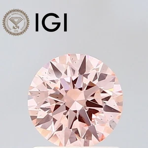 Round 1.00ct Fancy Intense Pink SI1 IGI Certified Lab Diamond - Picture 1 of 4