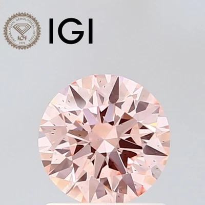 Round 1.00ct Fancy Intense  Pink SI1 IGI Certified Lab Diamond - Image 1 of 4