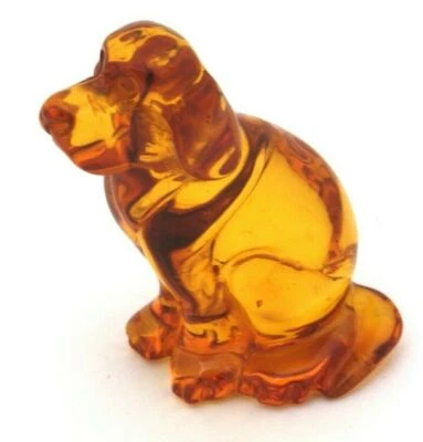 Nuovo Figura Vero Ambra Naturale Braun Color Cognac Cane Qualità Fatto Animale - Immagine 1 di 4