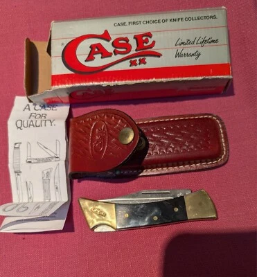 CUCHILLO PLEGABLE CASE XX USA 19 BFD PA 90 2159 L SSP LOCKBACK con caja de funda de cuero Foto 1 de 4