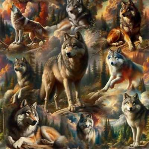 Wolf-Wilderness Song 44" breit BTY Stoff - Bild 1 von 2