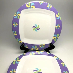 Juego de cuatro platos de postre/ensalada de melamina púrpura diseño de molinete divertido y maravilloso - Imagen 1 de 4