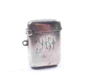 Estuche Vesta eduardiano 1903 G W Harvey & Co plata de ley 925 14,9 g - Imagen 1 de 9