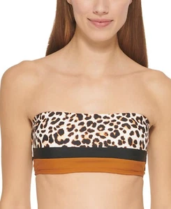 MSRP $78 Dkny Womens Colorblocked Bandeau Bikini Top Swimsuit White Size Large - Picture 1 of 1