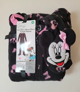 Disney Girls Minnie Mouse One Piece Micro Fleece Footed Pajama Size M - Picture 1 of 8