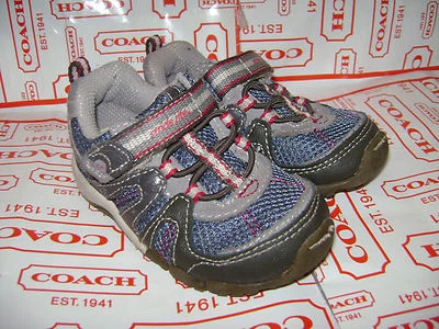 STRIDE RITE BABY PALMER TODDLER BOYS SHOES size 4.5 M BLUE GRAY LEATHER CUTE - Image 1 of 4