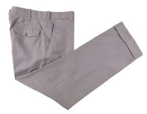 BESPOKE Decaro Sartoria Green Beige Cotton Twill Chinos Dress Pants 34 x 31 - Picture 1 of 6